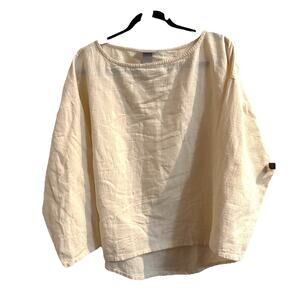 Soft Surroundings Gauze Top Sz M Butter Yellow Coastal Grandma Lagenlook